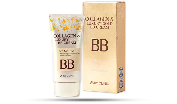 Kem Nền Che Khuyết Điểm Collagen And Luxury Gold BB Cream 3W Clinic Hàn Quốc Trang Điểm Mặt-1