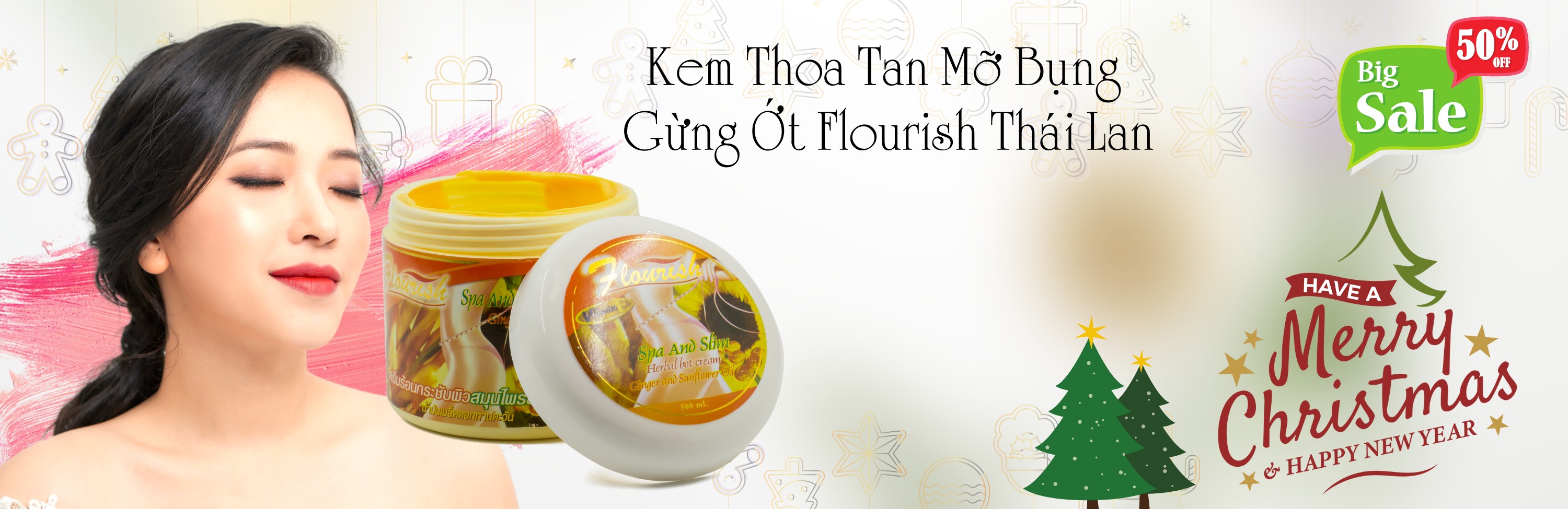 Kem Thoa Tan Mỡ Bụng Gừng Ớt Flourish Thái Lan