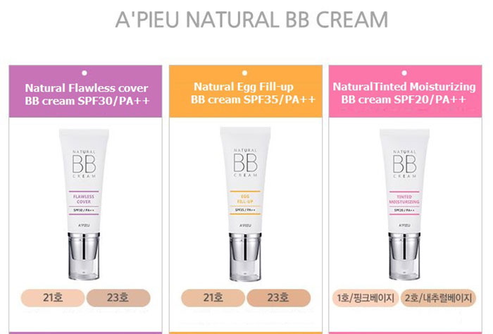 Kem Nền Natural BB Cream Egg Fill Up APIEU SPF35 PA Trang Điểm Mặt-1
