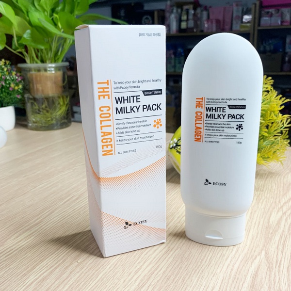 Kem Siêu dưỡng trắng da body Nature White Milky Pack The Collagen ECOSY 150g