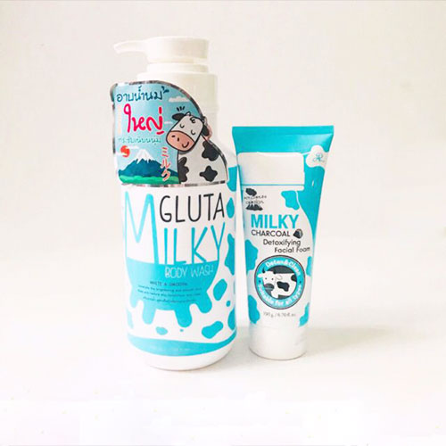 Sữa Tắm Milky Gluta Tặng Kèm Sữa Rửa Mặt Milky Gluta Chính Hãng Thái