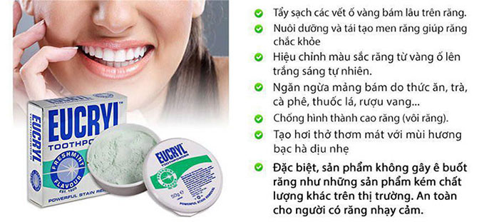 Bột Làm Trắng Răng Eucryl Toothpowder Nhập Khẩu Từ Anh Chăm Sóc Da-1