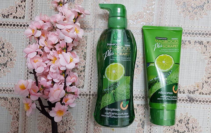 Bộ Gội Xả Chanh Trị Gàu - Ngăn Tóc Rụng Mistine Magrood Plus Borapet Thái Lan Dầu Gội Dầu Xả-1
