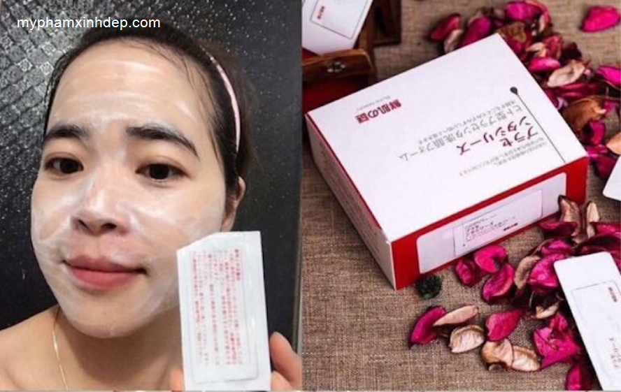 Mặt Nạ ủ Siêu Trắng Nhau Thai Cừu Nhật Bản hộp 50 gói Ủ Trắng Mặt-1