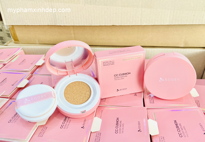 Phấn nước kiềm dầu CC cushion the collagen Ecosy Trang Điểm Mặt-1