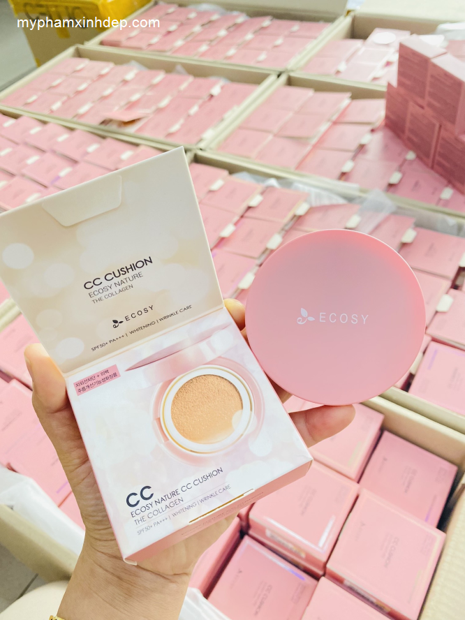 Phấn nước kiềm dầu CC cushion the collagen Ecosy Trang Điểm Mặt-1
