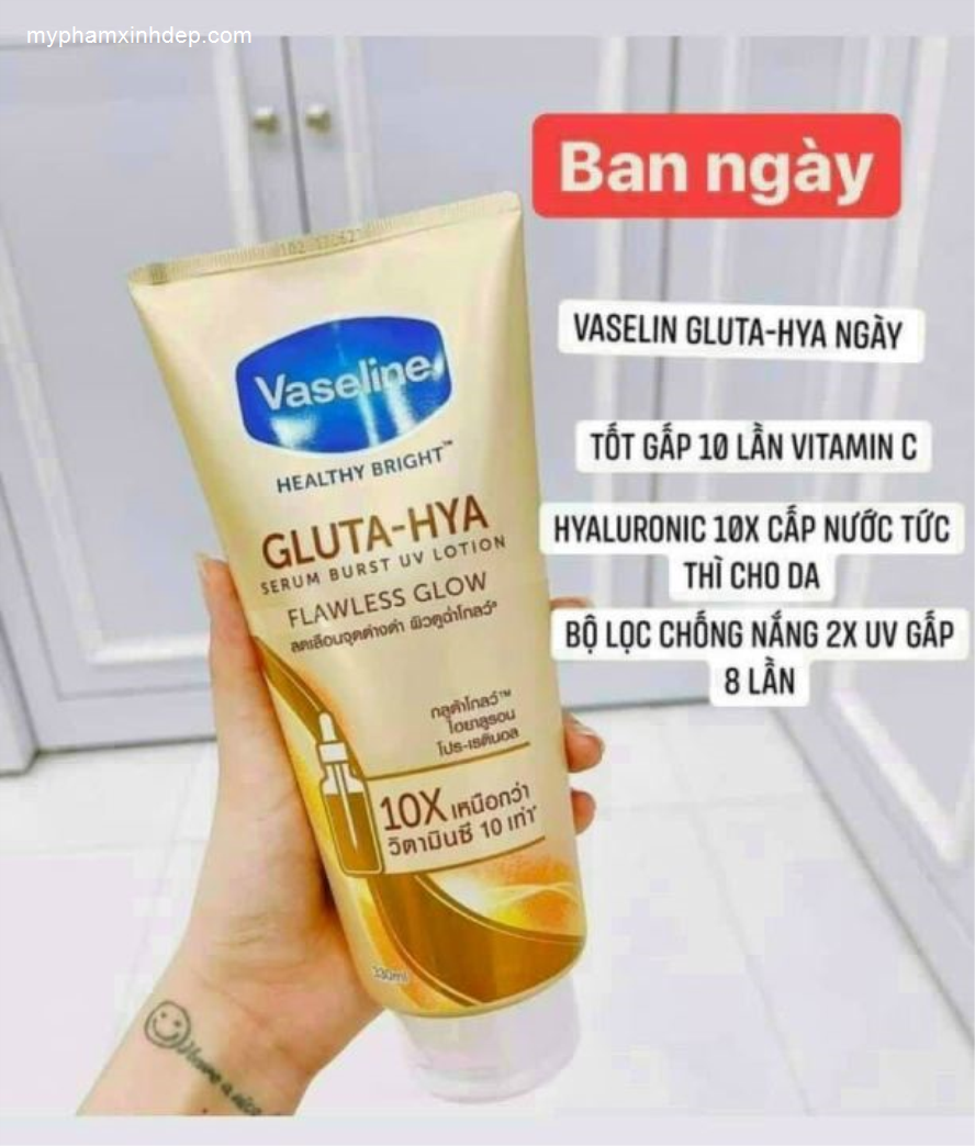 Sữa Dưỡng Thể Trắng da Vaseline Gluta Hya 330ml Dưỡng Thể-1