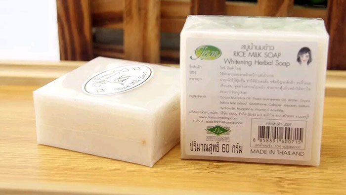 Xà Phòng Tắm Trắng Cám Gạo Rice Milk Soap Thái Lan Tắm trắng-1