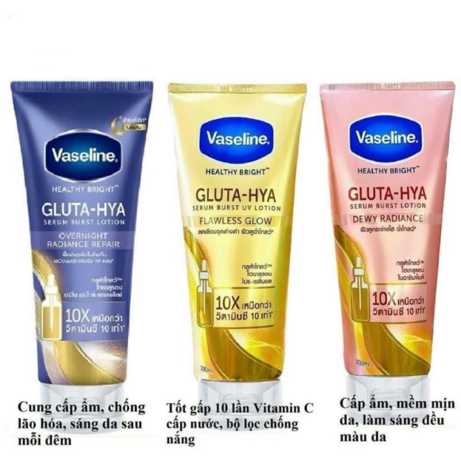Sữa Dưỡng Thể Trắng da Vaseline Gluta Hya 330ml-1