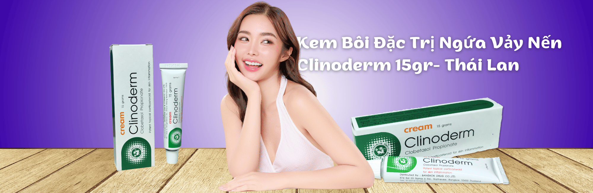 Kem Bôi Đặc Trị Ngứa Vảy Nến Clinoderm 15gr- Thái Lan