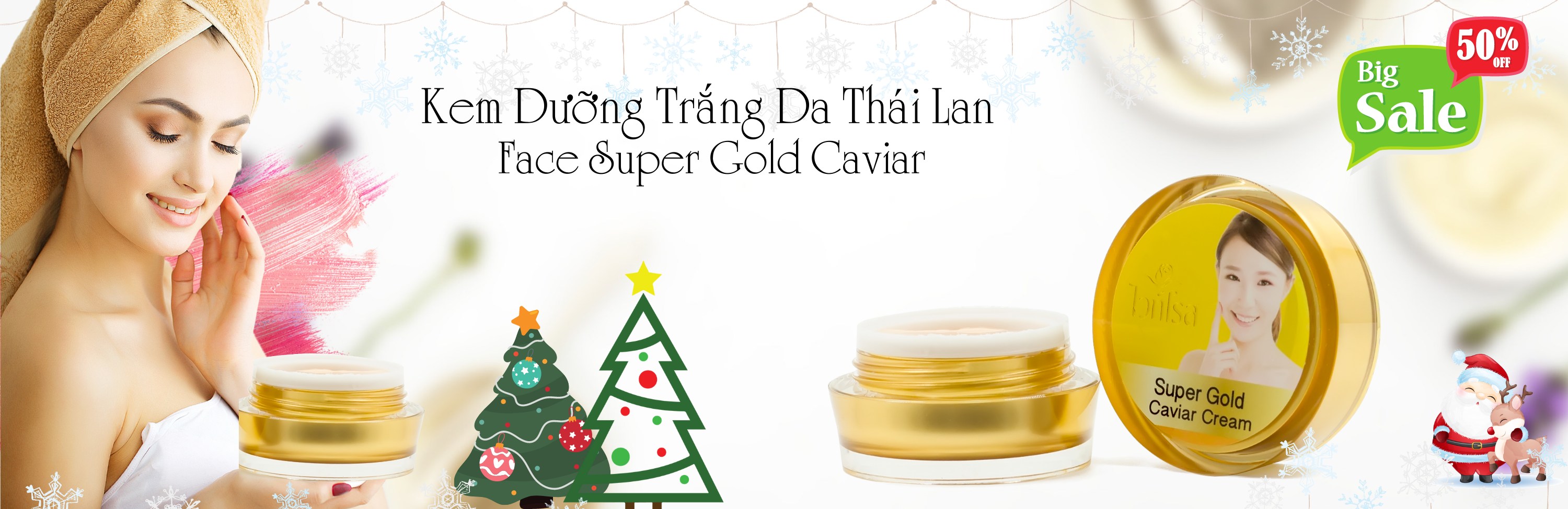 Kem Dưỡng Trắng Da Thái Lan Cao Cấp Face Super Gold Caviar